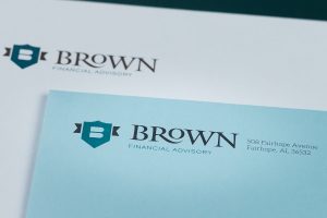 Brown Financial stationery