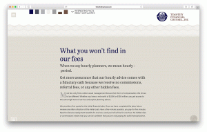 Fees page on Timothy Financial site
