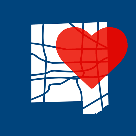 animation of CASA of DuPage County facebook posts including image of county shape outline with heart