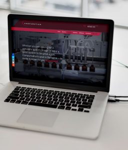 laptop showing website